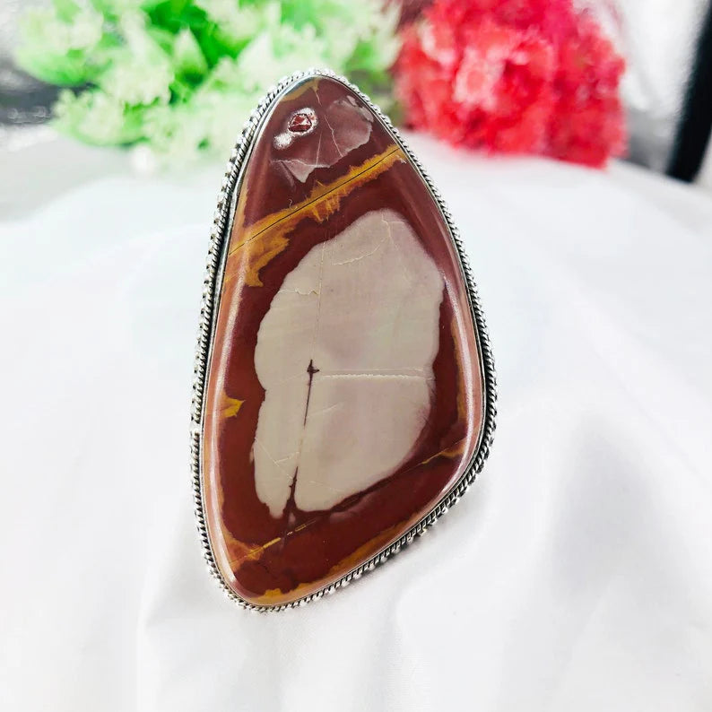 925 Sterling Silver Noreena Jasper Gemstone Bohemian Statement Ring Gift For Her