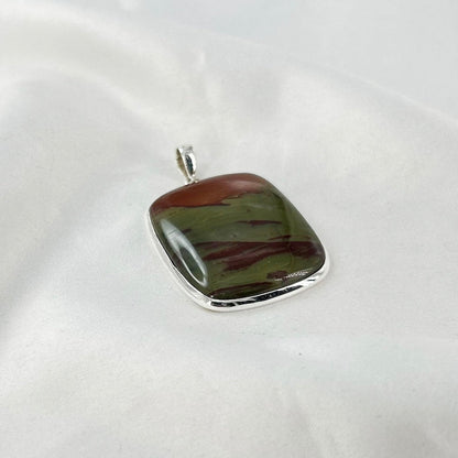 925 Sterling Silver Bloodstone Statement Pendant