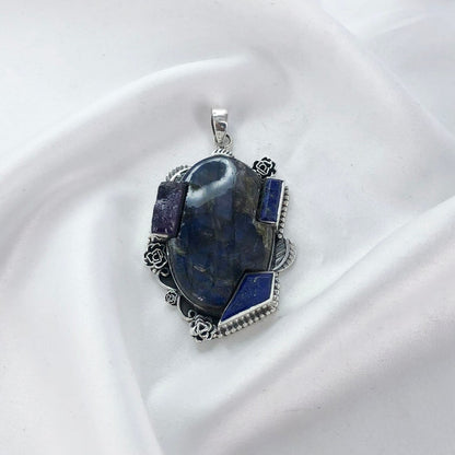 925 Sterling Silver Labradorite 925 Pendant Gemstone Designer Women's Pendant