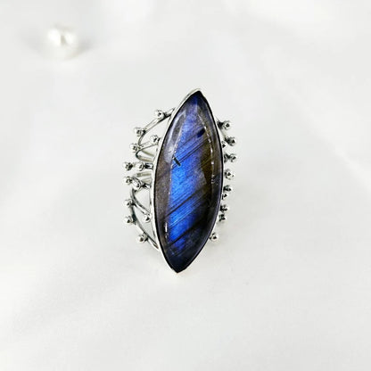 925 Sterling Silver Labradorite Gemstone Ring For Women Gift For Her