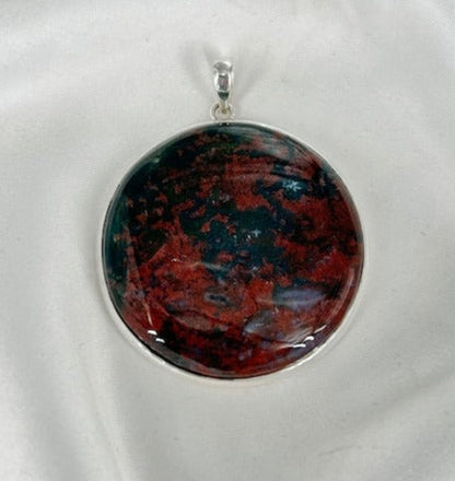 925 Sterling Silver Bloodstone Pendant Jewelry Gift For Her