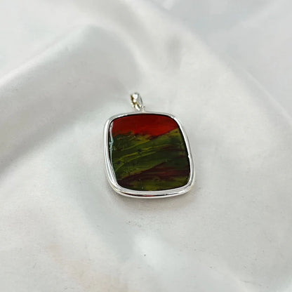 925 Sterling Silver Bloodstone Statement Pendant