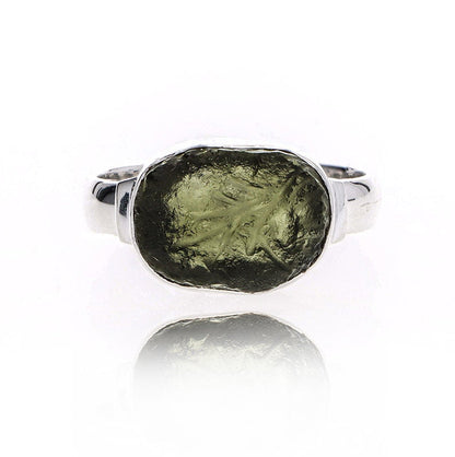 925 Sterling Silver Czech Republic Moldavite Ring For Her