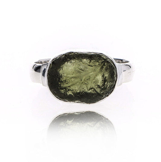 925 Sterling Silver Czech Republic Moldavite Ring For Her