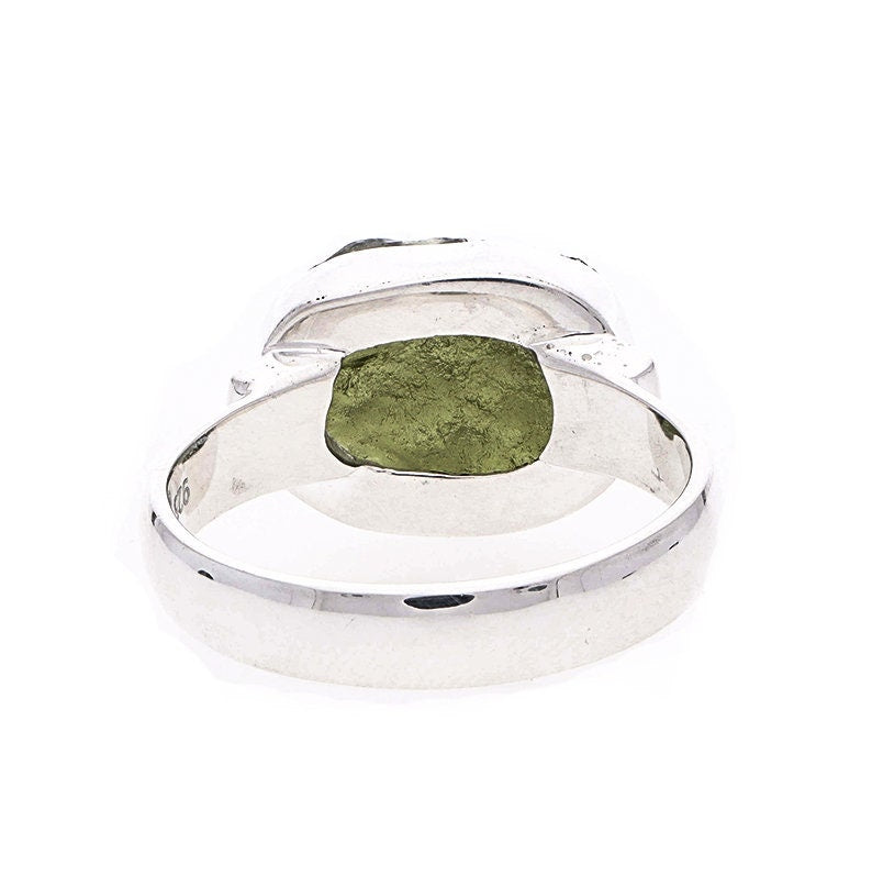 925 Sterling Silver Czech Republic Moldavite Ring For Her