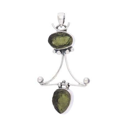 Sterling Silver Czech Republic Moldavite Pendant Jewelry Gift For Her