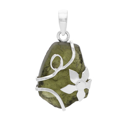 Czech Republic Moldavite Gemstone 925 Sterling Silver Women's Pendant Gift For Her